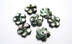 high quality MOP shell mother of pearl florial flowers petal black cabochons beads 8mm100pcs