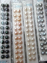 5-14mm 24pcs High quality genuine pearl round coin round freshwater white pink champange black mixed