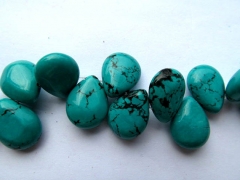 high quality turquoise semi precious teardrop onion smooth jewelry bead 13x17mm full strand 16inch