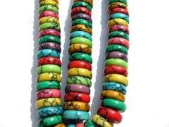 16mm full strand wholesale discount turquoise stone heishi green blue yellow pink veins assortment j