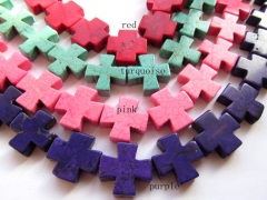 high quality 20mm 2strands turquoise beads crosses blue assortment jewelry bead