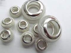 fashion 2000pcs 20x8mm brass spacer mesh rondelle round silver gold saucer bead jewelry bead