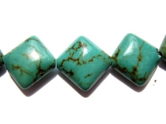 high quality turquoise beads squre diamond tibetant jewelry bead focal 20mm full strands 16inch