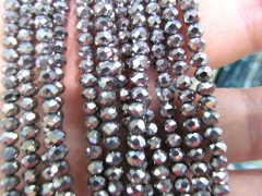 Silver Hematite 5strands 3-8mm Hematite gem Titanium plated ,rondelle pinwheel faceted blue gold,gun