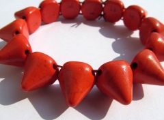 sale batch turquoise beads sharp spikes cone oranger assortment jewelry beads bracelet 14mm--10stran