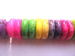 wholesale turquoise stone heishi pink purple green white mixed jewelry beads 14mm--2strands 16inch/p