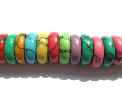16mm full strand wholesale discount turquoise stone heishi green blue yellow pink veins assortment j