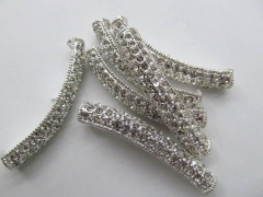 wholesale 42x8mm 50pcs rhinestone metal bar connector infinite necklace honest bracelet