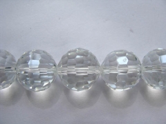 5strands 16mm crystal like craft bead round ball faceted clear white assortment jewelry beads