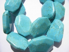 turquoise semi precious rectangle faceted jewelry beads 18x22mm full strand 16inch