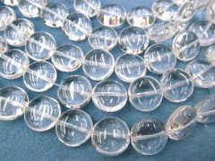 AA GRADE 8-16mm full strand natural clear white rock quartz round ball beads,disc roundel bead