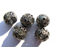 20%off-- crystal ball,rhinestone ball, barrel round gunmetal black with rhinestone 6mm 200pcs