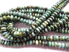 high quality bulk genuine African turquoise semi precious rondelle abacus jewelry beads 5x10mm--5str