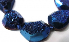high quality 30-50mm full strand Druzy Agate Nugget Stone purple multicolor jewelry pendant bead