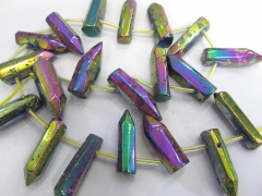 10-45mm 16inch wholesale Gold Druzy Titanium crystal Quartz Charm Beads freeform bullet spikes sharp