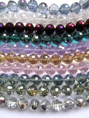 2strands 8 10 12mm crystal like craft bead round ball faceted rainbow assortment jewelry beads