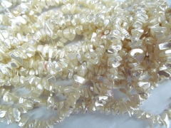 batch genuine MOP shell 6-8mm 20strands 36inch,mother of pearl freeform chips irregular white loose 