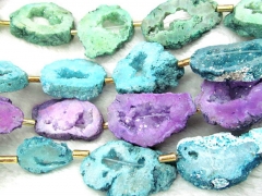 25-80mm 16inch high quality Druzy Agate gemstone Nugget freeform rock aqua blue assortment Pendant