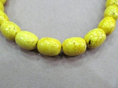 FREE SHIP-- turquoise beads barrel yellow mixed jewelry beads 10x14mm ---5strands 16inch/per strand
