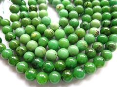 unqiue high quality genuine chrysoprase beads 8mm full strand 16inch strand round ball green olive j