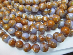 6-12mm 5strands high quality calsilica bronze agate turquoise semi precious round ball jewelry beads