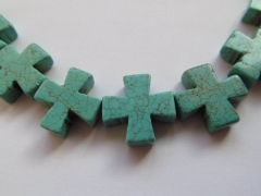 high quality 20mm 2strands turquoise beads crosses blue assortment jewelry bead