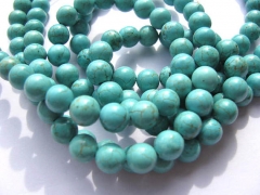 16mm 5strands, wholesale turquoise semi precious round ball aqua bluejewelry beads