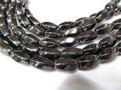 lot hematite beads 8x12 mm 5strands 16inch strand,rice barrel facteted DIY bead