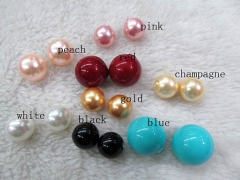 8-12mm 24pcs high quality genuine pearl round ball freshwater white pink champange black mixed jewel