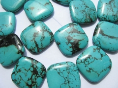 larger high quality turquoise beads squre tibetant jewelry bead focal 30mm full strands 16inch