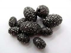 TOP quality metal & czech rhinestone spacer barrel rice egg silver antique gold black mixed jewelry 