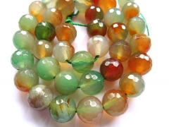 wholesale fire agate bead round ball faceted gree oranger mixed jewelry beads 14mm--2strands 16inch/