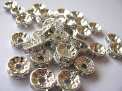 20% off -- 6mm 300pcs high quality rondelle spacer tone silver gold black czech rhinestone jewelry f