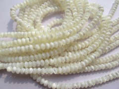 2strands 4x6mm 5x8mm genuine MOP shell rondelle high quality mother of pearl MOP abacus white assort