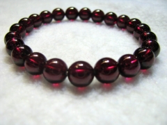 genuine garnet rhodolite beads 8mm 24pcs ,high quality round ball rose red jewelry beads bracelete