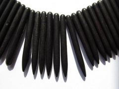 wholesale turquoise beads sharp spikes bar black jet mixed jewelry necklace 40mm --5strands 16inch/L