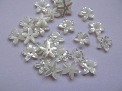free ship-- MOP shell mother of pearl florial flowers petal cup wite cabochons beads 6mm 24pcs