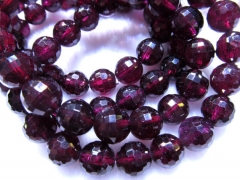 free ship--high quality 6-10mm 8inch genuine garnet rhodolite beads round ball rose red jewelry bead