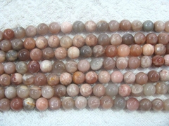 16inch 4-12mm Natural rainbow sunstone beads sunstone moonstone jewelry Round Ball grey