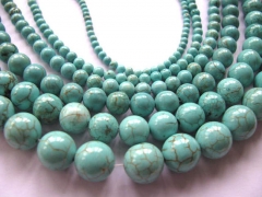 4-12mm 5strands, wholesale turquoise semi precious round ball aqua bluejewelry beads