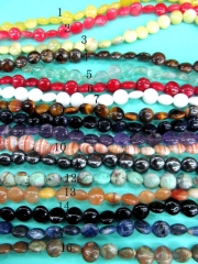 bulk 10strands 3-8mm natural jasper stone,Moss agate,Mookaite,Africal turqoise,opal round rice wheel