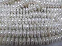 6-10mm Freshwater Pearl Beads Genuine Natural Pearl Rondelle Pinwheel white Connetor beads