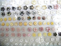 high quality 8mm 80pcs MOP shell mother of pearl florial flowers petal flat yellow purple black cabo