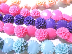 high quality 100pcs 12 16 20 25 30mm resin plastic jewelry bead ,chrysanthemum florial petal druzy pink assortmen