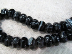 Cyber Monday SALE --16inch 8x12mm high quality agate onyx hexagon rondelle black white veins beads