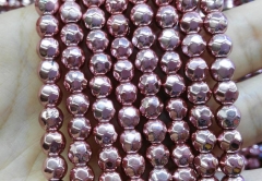 wholesale 2strands 6 8 10 12mm Rose gold Hematite gem Titanium plated ,round ball silver gold brozne