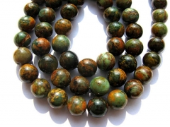 3strands 4 6 8mm genuine green opal gemstone beads  round ball green brown opal necklace loose beads