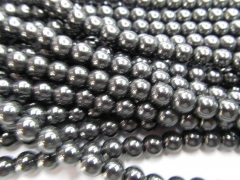 high quality 4-10mm 5strands hematite,round ball faceted smooth silver gold black mixed jewelry bead
