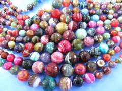 high quality 6-20mm 17inch gergous fire agate gemstone round ball handmade faceted rainbow necklace 