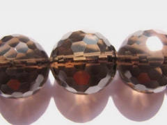 4 6 8 10 12 14 16mm full strand high quality crystal smoky quartz round ball faceted jewelry beads